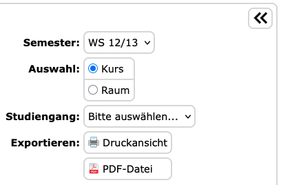 Kontrollfeld Stundenpläne